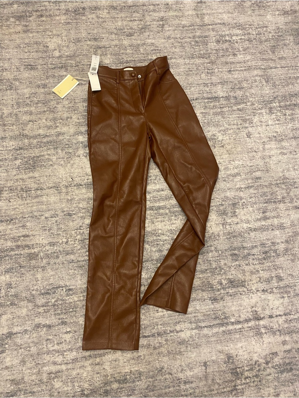 Wilfred Brown Faux Leather Pants stylish brand new size 00